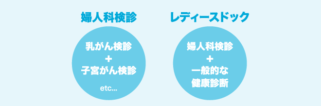 レディースドックと婦人科検診の違い